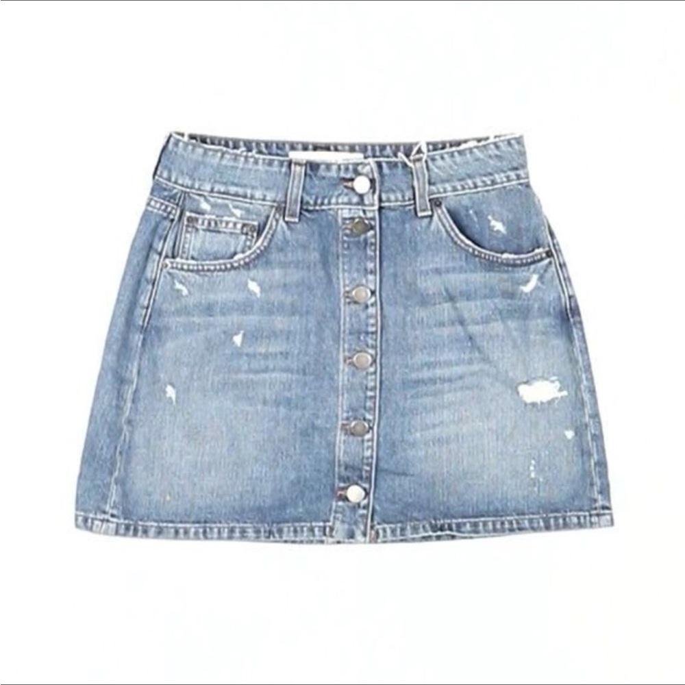 Reformation NWT Women’s Button Fly Jean Skirt Size 28